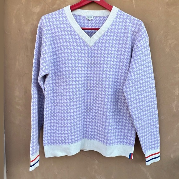 KULE Houndstooth Lilac Preppy Feminine Sweater size Small - Picture 9 of 9